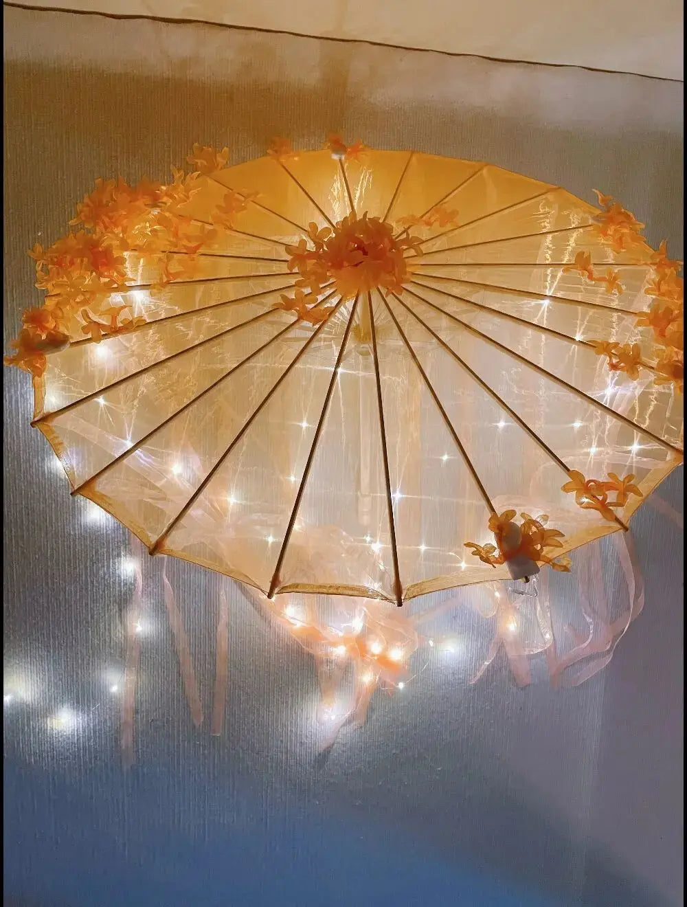 LED Yarn Silk Cloth Lace Decorative Umbrella Beach Parasol Princess Chinese Japan Umbrella Drama Craft Umbrella Cosplay SS69