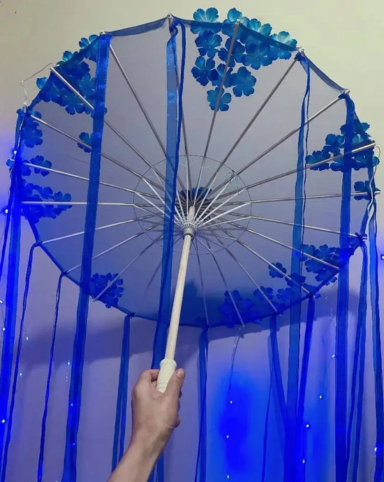 LED Yarn Silk Cloth Lace Decorative Umbrella Beach Parasol Princess Chinese Japan Umbrella Drama Craft Umbrella Cosplay SS69
