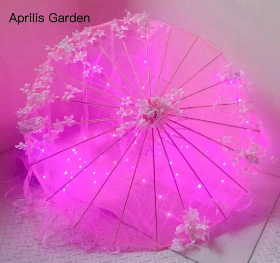 LED Yarn Silk Cloth Lace Decorative Umbrella Beach Parasol Princess Chinese Japan Umbrella Drama Craft Umbrella Cosplay SS69