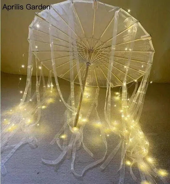 LED Yarn Silk Cloth Lace Decorative Umbrella Beach Parasol Princess Chinese Japan Umbrella Drama Craft Umbrella Cosplay SS69