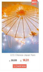 LED Yarn Silk Cloth Lace Decorative Umbrella Beach Parasol Princess Chinese Japan Umbrella Drama Craft Umbrella Cosplay SS69