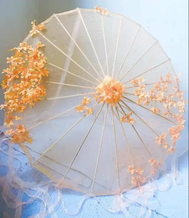 LED Yarn Silk Cloth Lace Decorative Umbrella Beach Parasol Princess Chinese Japan Umbrella Drama Craft Umbrella Cosplay SS69