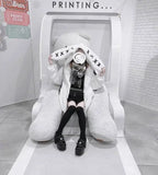 Lautaro Autumn Oversized Sweet Cute Soft Purple Black Faux Fur Coat Women with Bunny Ears Kawaii Loose Fluffy Jacket Hoodie 2025 - SS69
