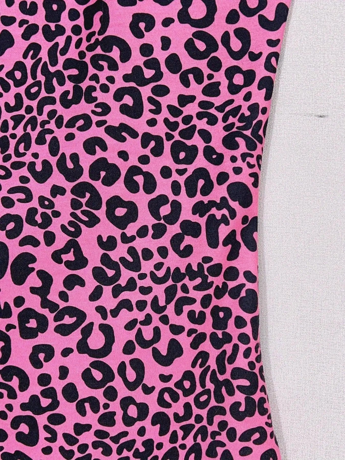 Leopard Print Cami Top, Casual Crew Neck Sleeveless Slim Spaghetti Strap Top For Spring & Summer, Women's Clothing - SS69