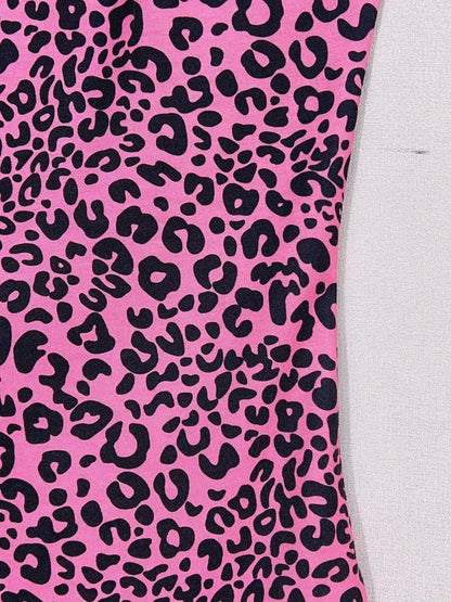 Leopard Print Cami Top, Casual Crew Neck Sleeveless Slim Spaghetti Strap Top For Spring & Summer, Women's Clothing - SS69