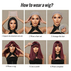 Light Pink Long Wavy Cosplay Synthetic Hair Wigs with Bangs for White Women Afro Lolita Water Wave Halloween Heat Reisitant Wig - SS69