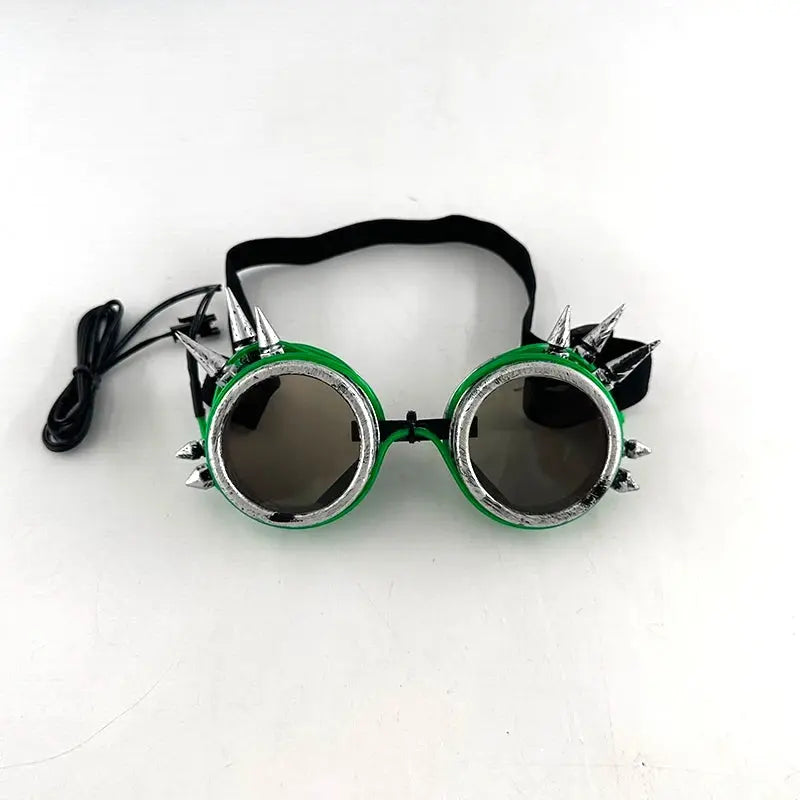 Light Up Led Steampunk Glasses Neon Music Concert Fluorescent Party Christmas Gifts Glowing Wire Gothic Round Frame Glasses SS69
