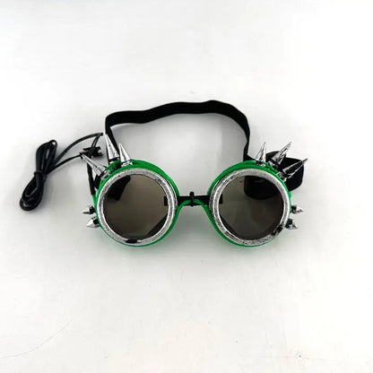 Light Up Led Steampunk Glasses Neon Music Concert Fluorescent Party Christmas Gifts Glowing Wire Gothic Round Frame Glasses SS69