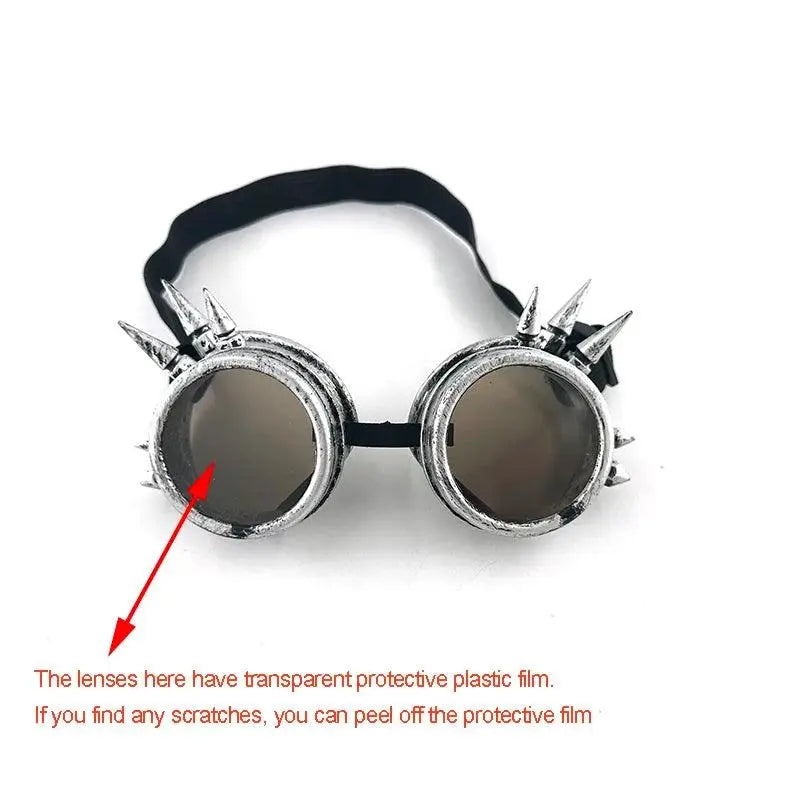 Light Up Led Steampunk Glasses Neon Music Concert Fluorescent Party Christmas Gifts Glowing Wire Gothic Round Frame Glasses - SS69