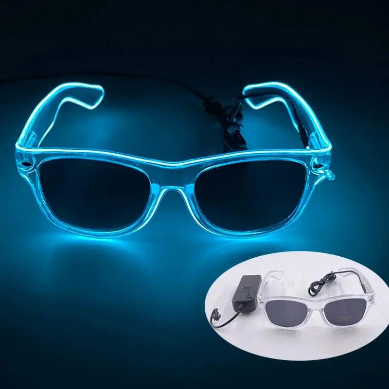 Light Up Led Steampunk Glasses Neon Music Concert Fluorescent Party Christmas Gifts Glowing Wire Gothic Round Frame Glasses - SS69