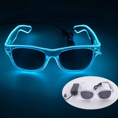 Light Up Led Steampunk Glasses Neon Music Concert Fluorescent Party Christmas Gifts Glowing Wire Gothic Round Frame Glasses - SS69