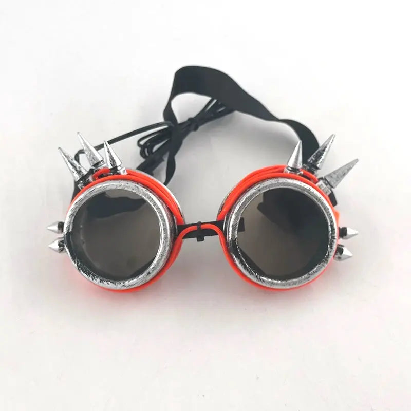 Light Up Led Steampunk Glasses Neon Music Concert Fluorescent Party Christmas Gifts Glowing Wire Gothic Round Frame Glasses SS69