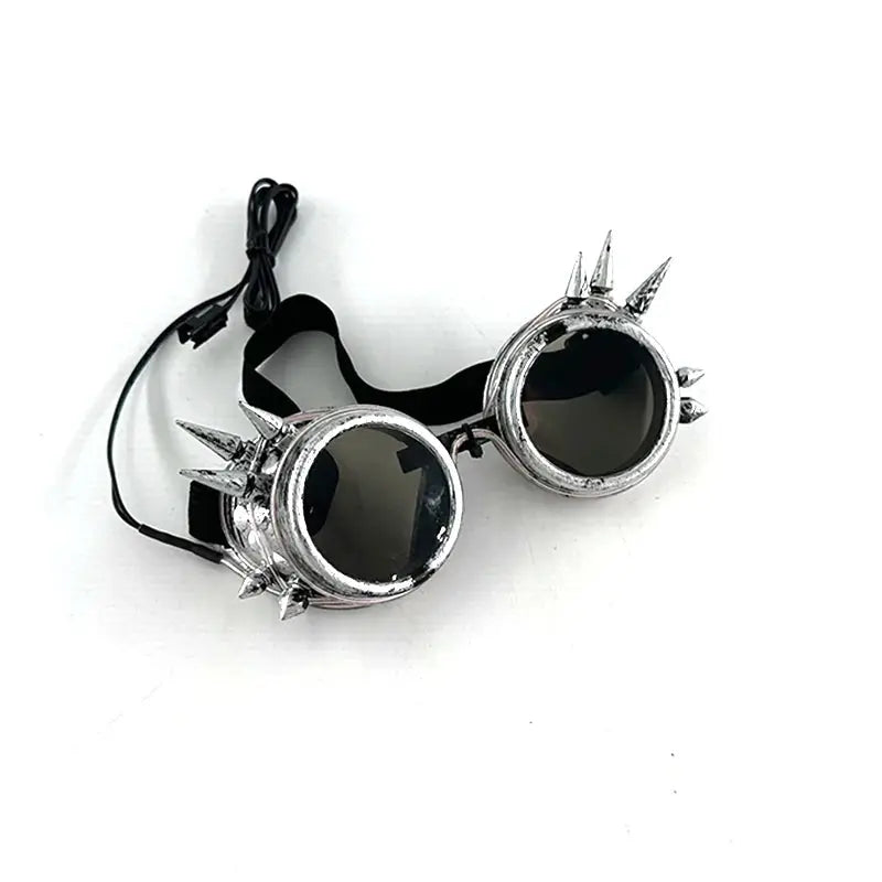 Light Up Led Steampunk Glasses Neon Music Concert Fluorescent Party Christmas Gifts Glowing Wire Gothic Round Frame Glasses SS69