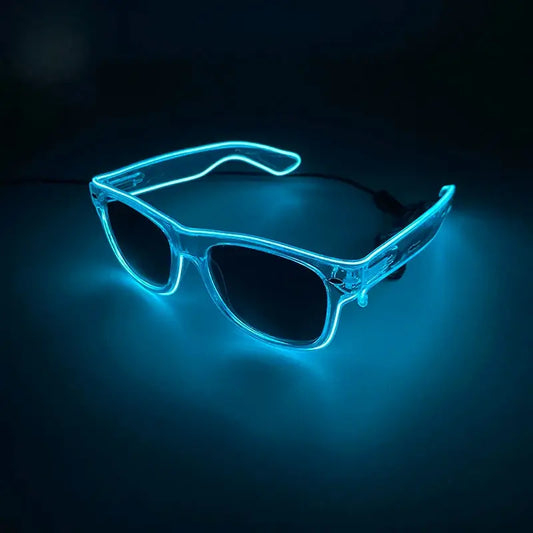 Light Up Led Steampunk Glasses Neon Music Concert Fluorescent Party Christmas Gifts Glowing Wire Gothic Round Frame Glasses SS69