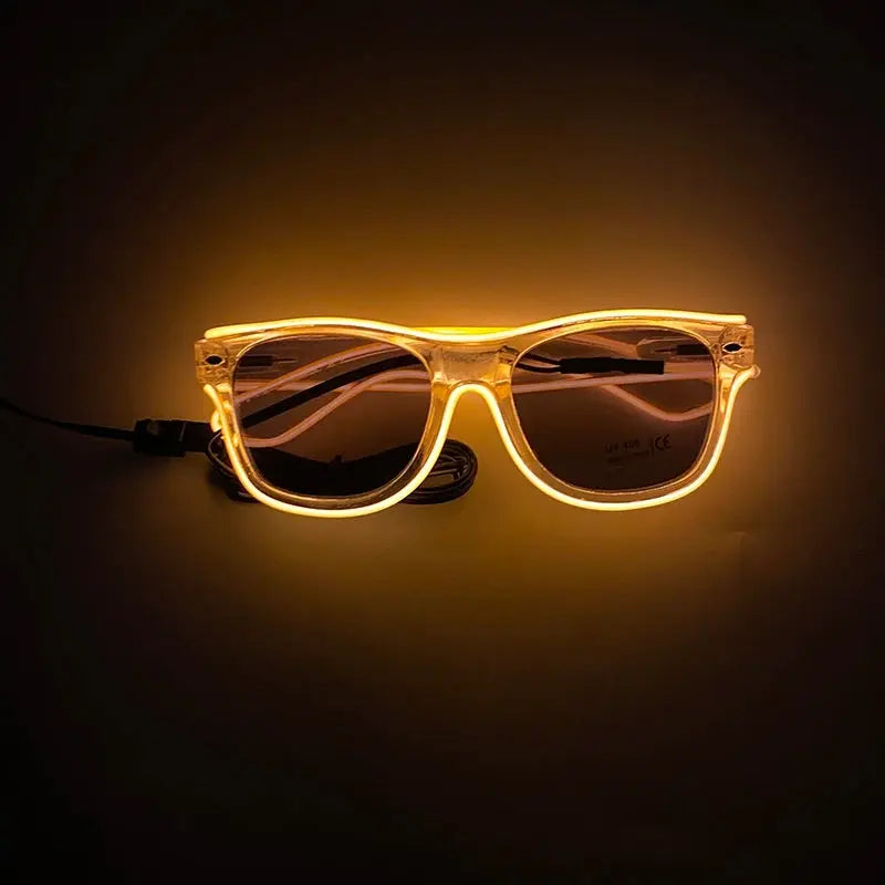 Light Up Led Steampunk Glasses Neon Music Concert Fluorescent Party Christmas Gifts Glowing Wire Gothic Round Frame Glasses SS69