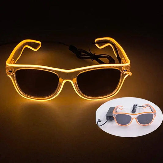 Light Up Led Steampunk Glasses Neon Music Concert Fluorescent Party Christmas Gifts Glowing Wire Gothic Round Frame Glasses SS69
