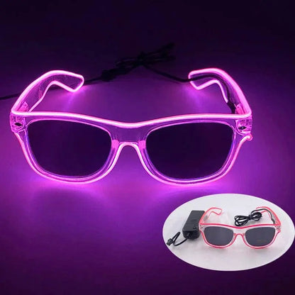 Light Up Led Steampunk Glasses Neon Music Concert Fluorescent Party Christmas Gifts Glowing Wire Gothic Round Frame Glasses SS69