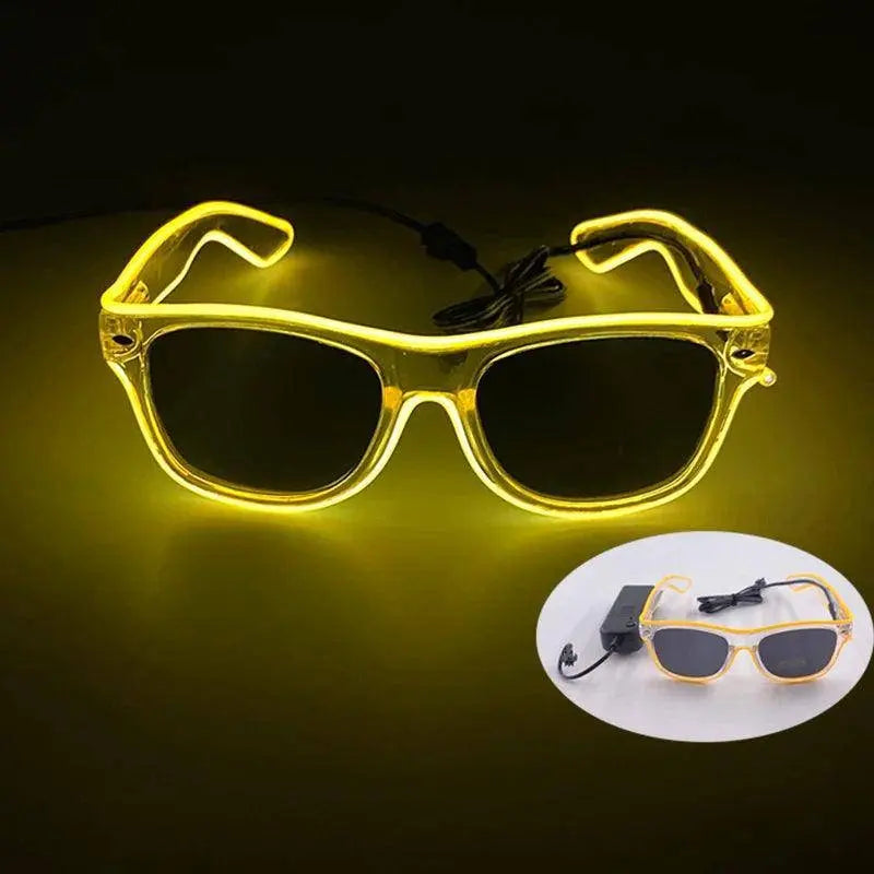 Light Up Led Steampunk Glasses Neon Music Concert Fluorescent Party Christmas Gifts Glowing Wire Gothic Round Frame Glasses SS69
