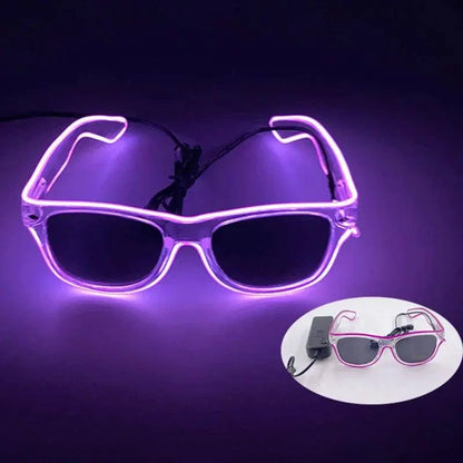 Light Up Led Steampunk Glasses Neon Music Concert Fluorescent Party Christmas Gifts Glowing Wire Gothic Round Frame Glasses SS69