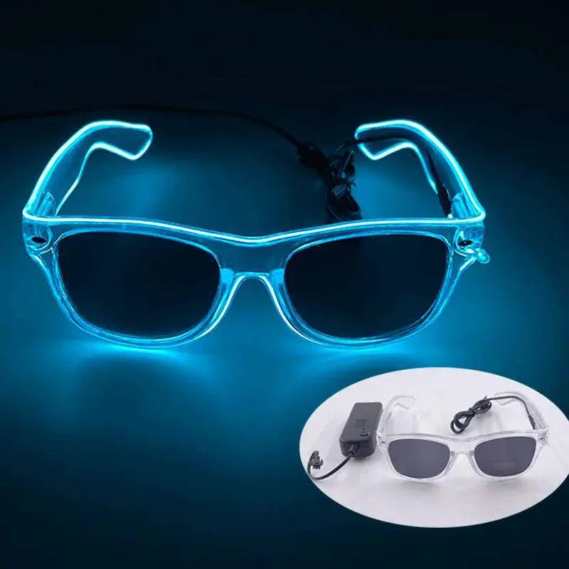 Light Up Led Steampunk Glasses Neon Music Concert Fluorescent Party Christmas Gifts Glowing Wire Gothic Round Frame Glasses SS69