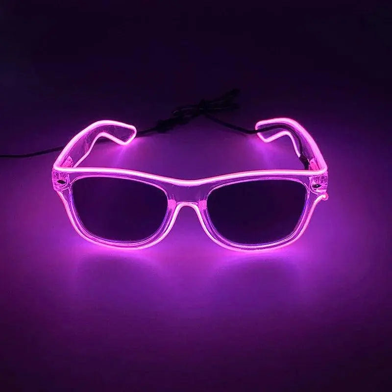 Light Up Led Steampunk Glasses Neon Music Concert Fluorescent Party Christmas Gifts Glowing Wire Gothic Round Frame Glasses SS69