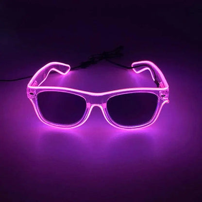 Light Up Led Steampunk Glasses Neon Music Concert Fluorescent Party Christmas Gifts Glowing Wire Gothic Round Frame Glasses SS69
