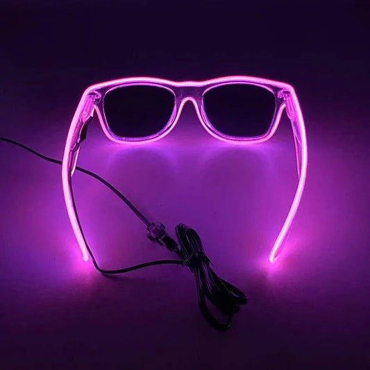Light Up Led Steampunk Glasses Neon Music Concert Fluorescent Party Christmas Gifts Glowing Wire Gothic Round Frame Glasses SS69