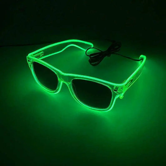 Light Up Led Steampunk Glasses Neon Music Concert Fluorescent Party Christmas Gifts Glowing Wire Gothic Round Frame Glasses SS69