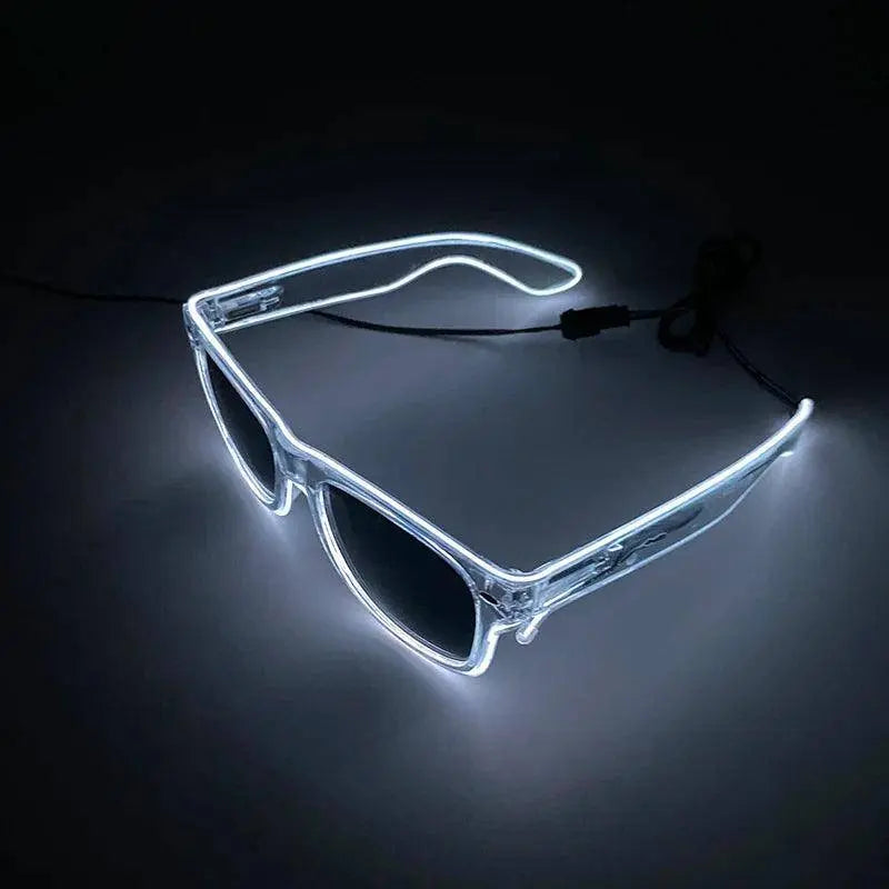 Light Up Led Steampunk Glasses Neon Music Concert Fluorescent Party Christmas Gifts Glowing Wire Gothic Round Frame Glasses SS69
