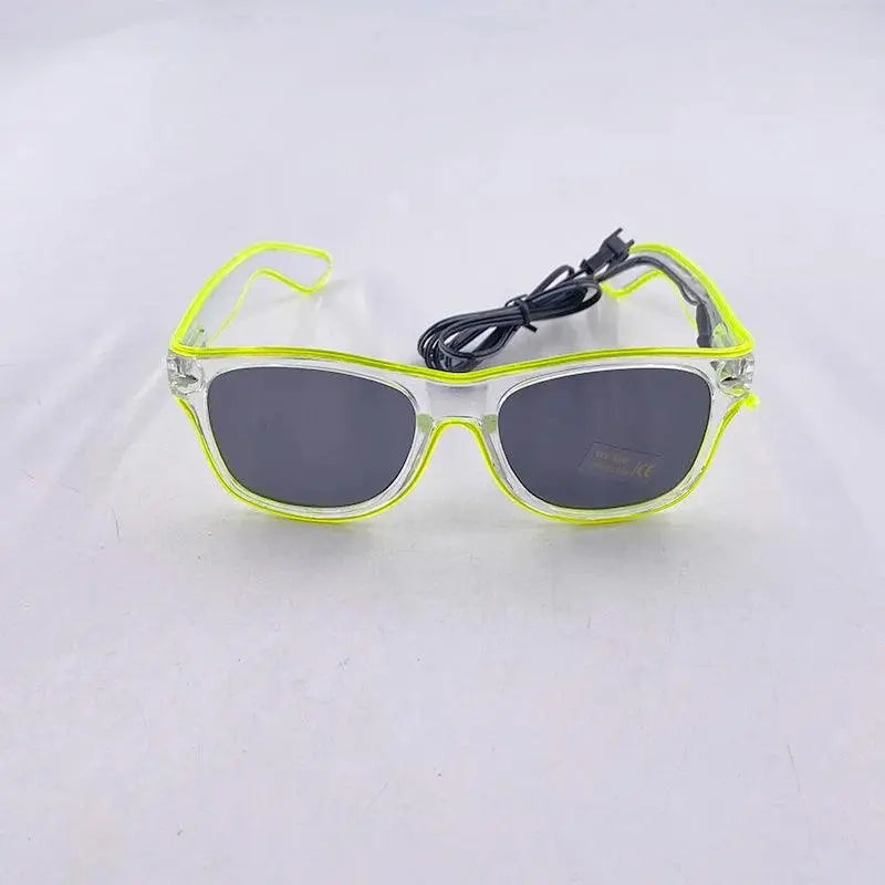 Light Up Led Steampunk Glasses Neon Music Concert Fluorescent Party Christmas Gifts Glowing Wire Gothic Round Frame Glasses SS69