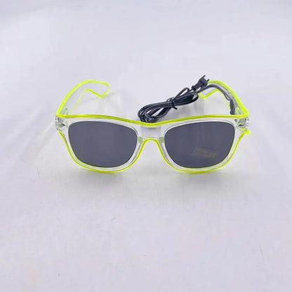 Light Up Led Steampunk Glasses Neon Music Concert Fluorescent Party Christmas Gifts Glowing Wire Gothic Round Frame Glasses SS69