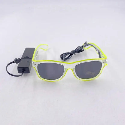 Light Up Led Steampunk Glasses Neon Music Concert Fluorescent Party Christmas Gifts Glowing Wire Gothic Round Frame Glasses SS69