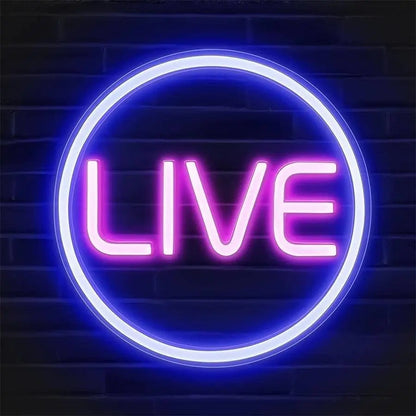Light Up Your Streams: 1pc LIVE Neon Sign - Perfect For Twitch, Tiktok, Streamers/Gamers! - SS69