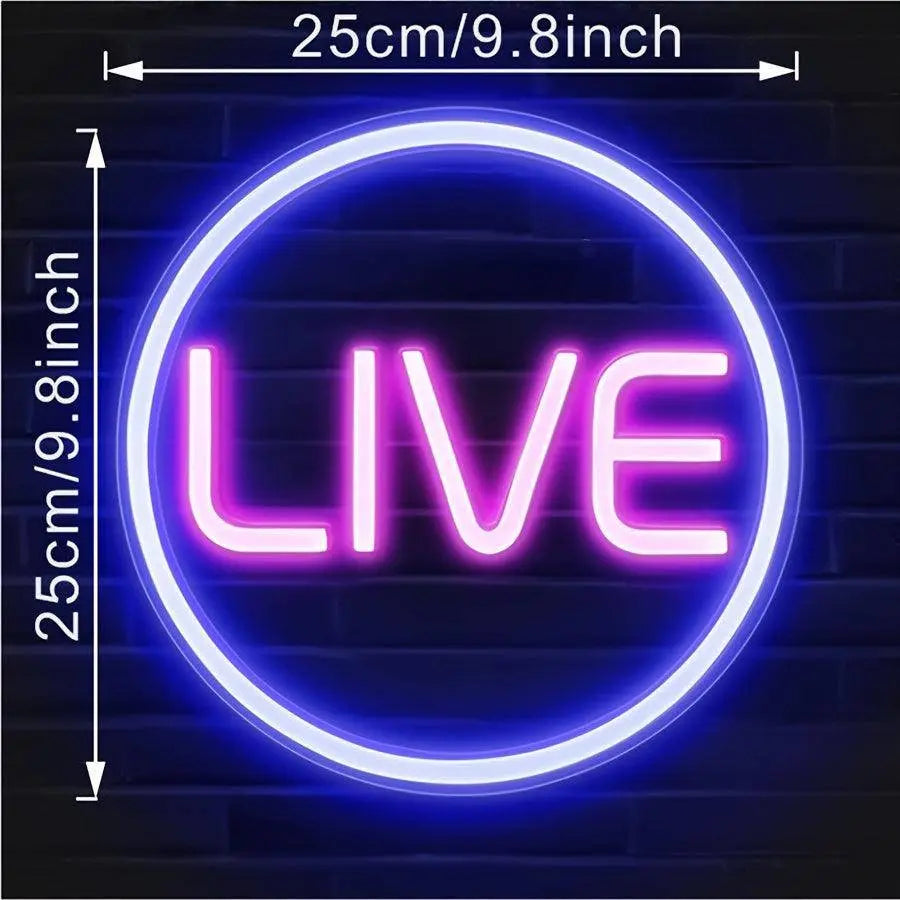Light Up Your Streams: 1pc LIVE Neon Sign - Perfect For Twitch, Tiktok, Streamers/Gamers! - SS69