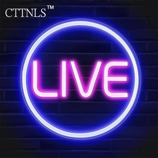 Light Up Your Streams: 1pc LIVE Neon Sign - Perfect For Twitch, Tiktok, Streamers/Gamers! - SS69