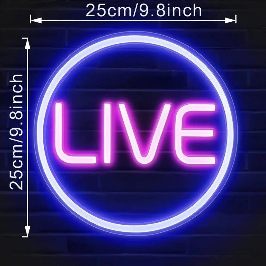 Light Up Your Streams: 1pc LIVE Neon Sign - Perfect For Twitch, Tiktok, Streamers/Gamers! - SS69