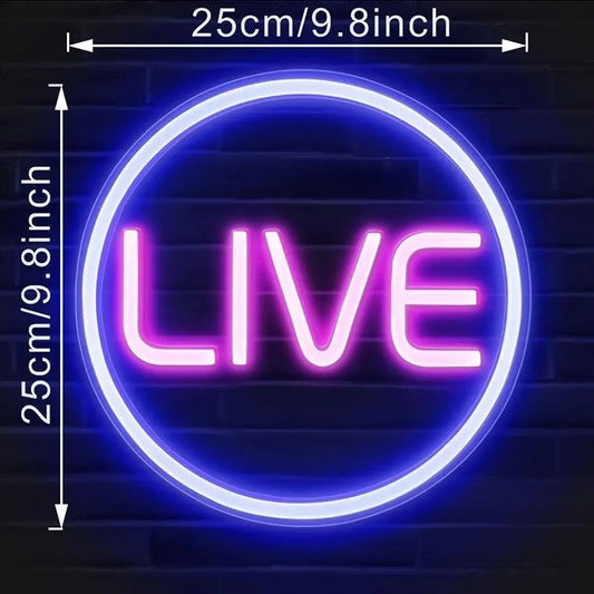 Light Up Your Streams: 1pc LIVE Neon Sign - Perfect For Twitch, Tiktok, Streamers/Gamers! - SS69