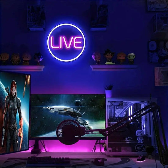 Light Up Your Streams: 1pc LIVE Neon Sign - Perfect For Twitch, Tiktok, Streamers/Gamers! - SS69