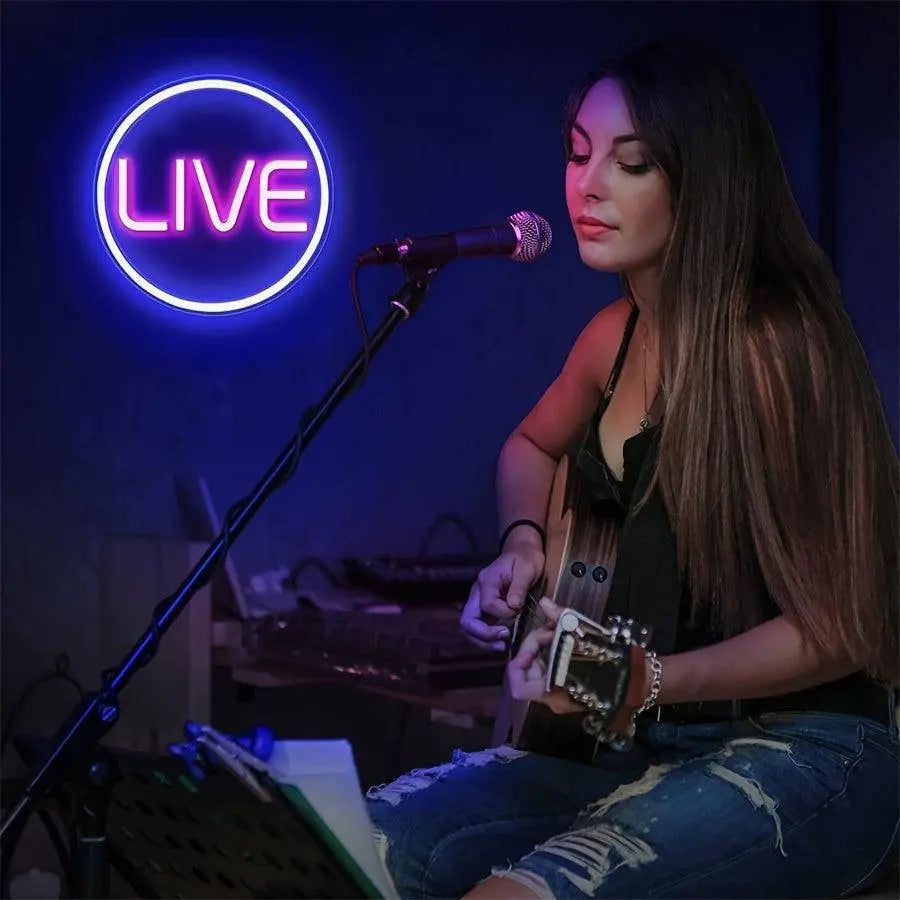 Light Up Your Streams: 1pc LIVE Neon Sign - Perfect For Twitch, Tiktok, Streamers/Gamers! - SS69