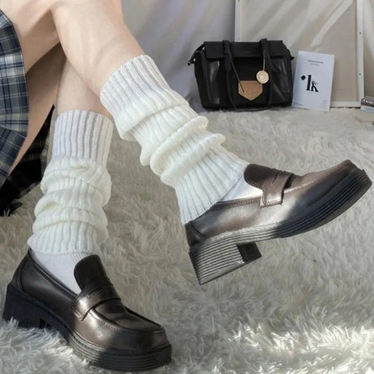 Lolita Leg Warmers Women Long Socks Knitted Warm Foot Cover White Arm Warmer Ladies Autumn Winter Crochet Socks Boot Cuffs - SS69
