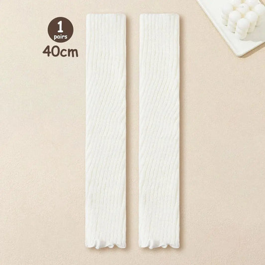 Lolita Leg Warmers Women Long Socks Knitted Warm Foot Cover White Arm Warmer Ladies Autumn Winter Crochet Socks Boot Cuffs - SS69