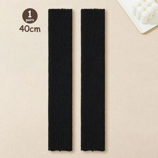 Lolita Leg Warmers Women Long Socks Knitted Warm Foot Cover White Arm Warmer Ladies Autumn Winter Crochet Socks Boot Cuffs - SS69
