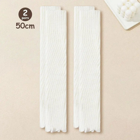 Lolita Leg Warmers Women Long Socks Knitted Warm Foot Cover White Arm Warmer Ladies Autumn Winter Crochet Socks Boot Cuffs - SS69