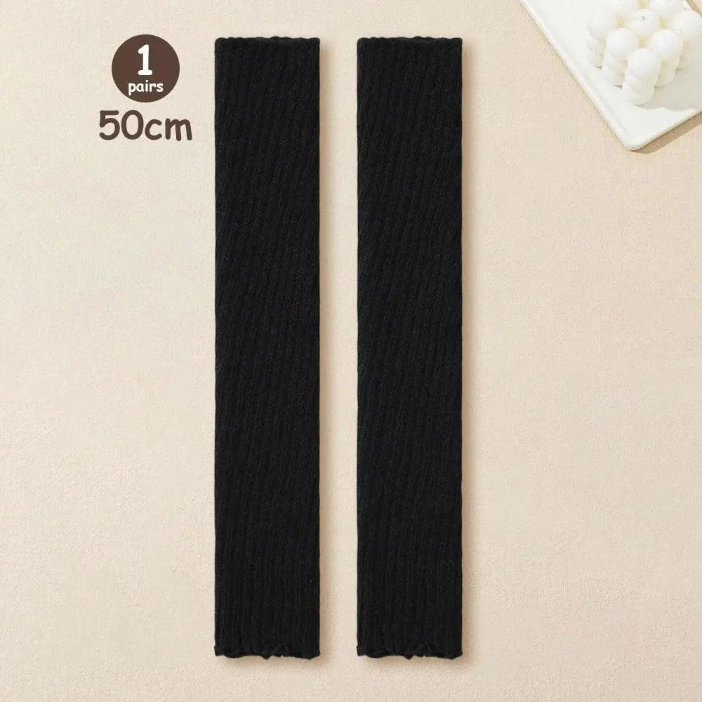 Lolita Leg Warmers Women Long Socks Knitted Warm Foot Cover White Arm Warmer Ladies Autumn Winter Crochet Socks Boot Cuffs - SS69