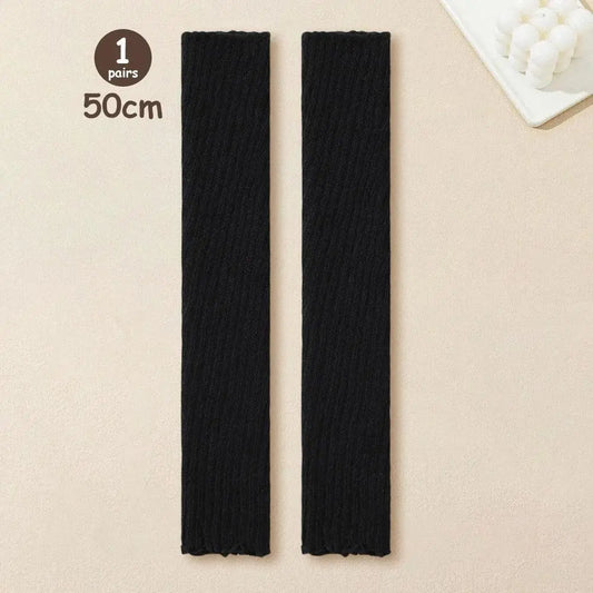 Lolita Leg Warmers Women Long Socks Knitted Warm Foot Cover White Arm Warmer Ladies Autumn Winter Crochet Socks Boot Cuffs - SS69