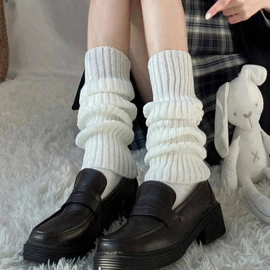 Lolita Leg Warmers Women Long Socks Knitted Warm Foot Cover White Arm Warmer Ladies Autumn Winter Crochet Socks Boot Cuffs SS69