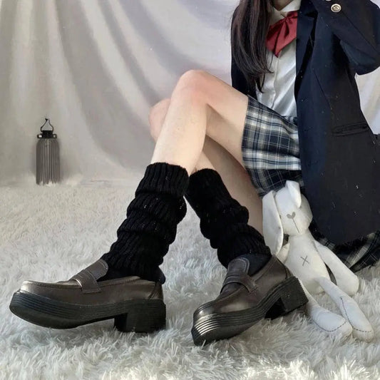 Lolita Leg Warmers Women Long Socks Knitted Warm Foot Cover White Arm Warmer Ladies Autumn Winter Crochet Socks Boot Cuffs SS69