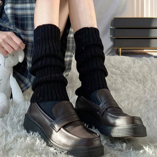Lolita Leg Warmers Women Long Socks Knitted Warm Foot Cover White Arm Warmer Ladies Autumn Winter Crochet Socks Boot Cuffs SS69