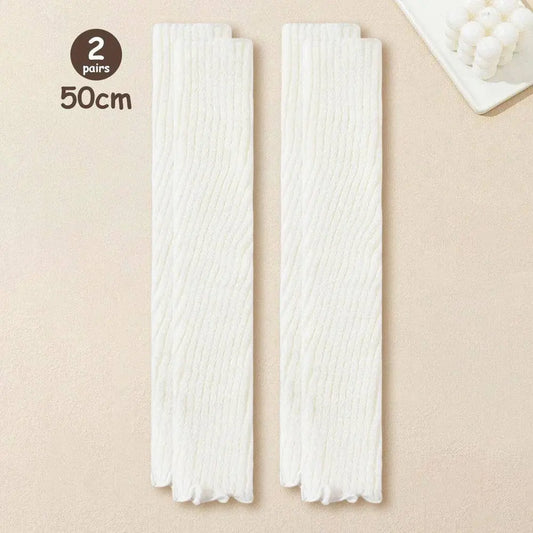 Lolita Leg Warmers Women Long Socks Knitted Warm Foot Cover White Arm Warmer Ladies Autumn Winter Crochet Socks Boot Cuffs SS69 21.69 2 Pairs / One Size