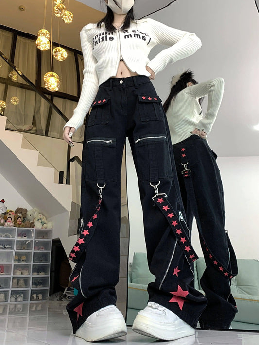 Loose Straight Leg Jeans, Casual Versatile Denim Pants For Women, Women's Clothing & Denim SS69